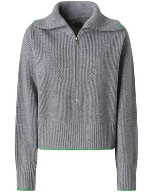 Pinko Logo Detailed Half-Zip Jumper - Grey