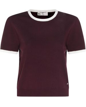Tory Burch Short Sleeve Crewneck T-Shirt - Purple