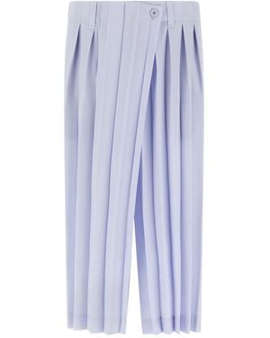 Homme Plissé Issey Miyake Pleated Button Pants - Blue