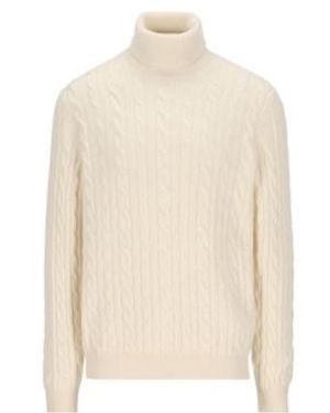 Loro Piana Turtleneck Cable-Knit Jumper - White