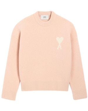 Ami Paris Ami De Coeur Sweater - Pink