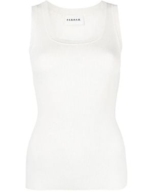 P.A.R.O.S.H. Fine-Ribbed Top - White