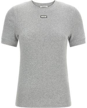 Entire studios Lounge Ribbed Logo T-Shirt - Gray