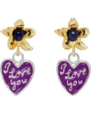 Chopova Lowena Lovers Drop Earrings - Purple