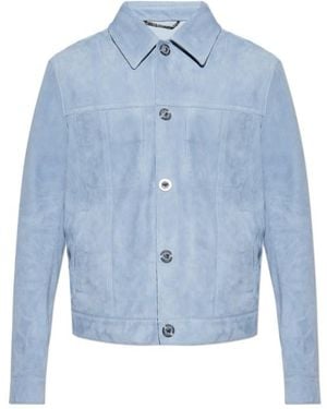 Versace Medusa-Plaque Button-Up Jacket - Blue