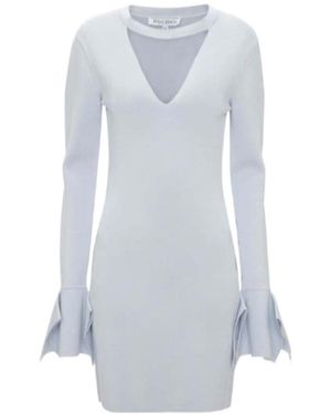 JW Anderson Jw Anderson V-Neck Long-Sleeved Mini Dress - Blue