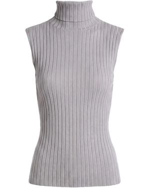 Marni Solidcolor Sleeveless Turtleneck Top - Gray