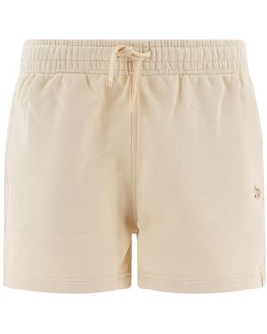 Maison Kitsuné Maison Kitsuné Baby Fox-Patch Drawstring Shorts - Natural