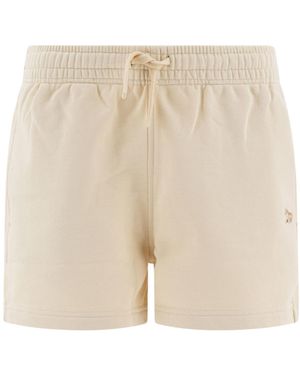 Maison Kitsuné Maison Kitsuné Baby Fox-Patch Drawstring Shorts - Natural