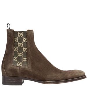 Gucci Worn-Out Effect Ankle Boot - Brown