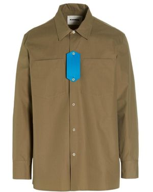 Jil Sander Long-Sleeve Cotton Shirt - Green