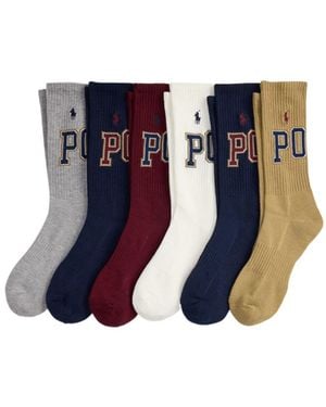 Polo Ralph Lauren 6 Pack Varsity Socks - Blue