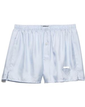 Prada Silk Boxer Shorts - Blue