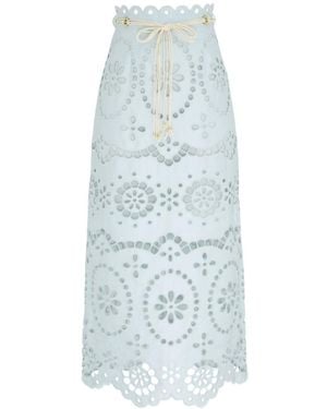 Zimmermann Awaken Embroidered Skirt - Blue