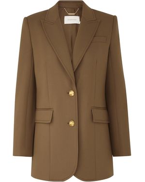 Zimmermann Crush Single Breasted Jacket - Brown