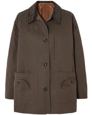 Blazé Milano Corduroy-Collar Coat - Brown