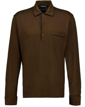 Tom Ford Long-Sleeved Polo Shirt - Brown