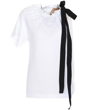 N°21 Ruffle Detail T-Shirt - White