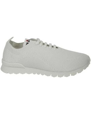 Kiton Logo-Embroidered Knit Sneakers - Gray