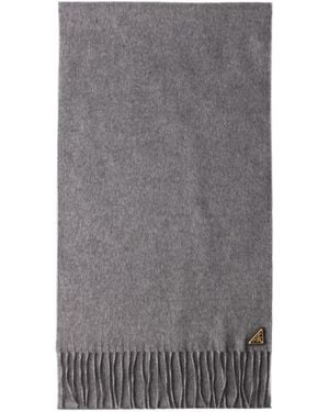 Prada Silk And Cashmere Scarf - Gray