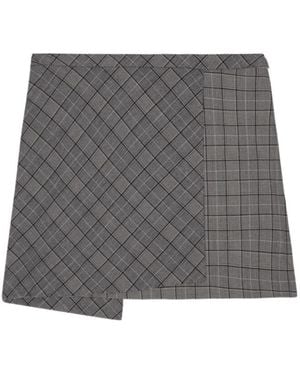 Ganni Checked Mini Skirt - Grey
