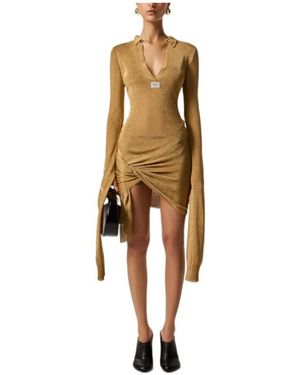 Coperni Knotted Sleeved Dress - Natural