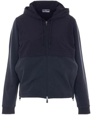Herno Zip-Up Windbreaker Hoodie - Blue
