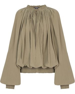 Balmain Cotton Peasant Blouse - Natural