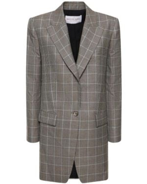 Michael Kors Chequered Single-Breasted Suit Jacket - Grey