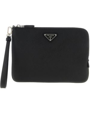 Prada Zipper Clutch - Black