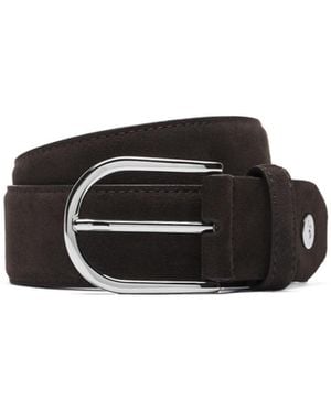 Brioni Dark Suede Belt - Black