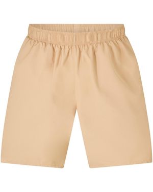 Lacoste Elastic Waistband Athletic Shorts - Natural