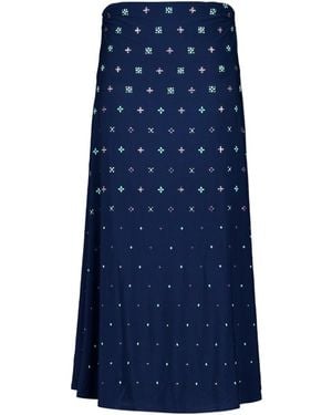 Rabanne Rabanne Embellished Midi Skirt - Blue