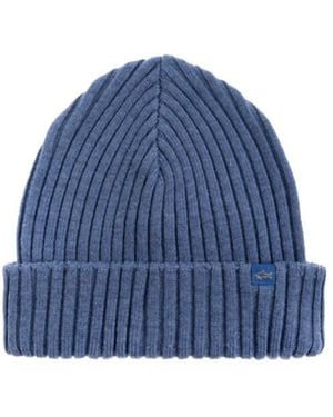Paul & Shark Ribbed Hat - Blue