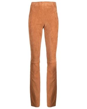 DROMe Flared Suede Stretch Pants - Orange