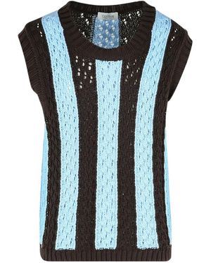 Laneus Woven Knit Vest - Black