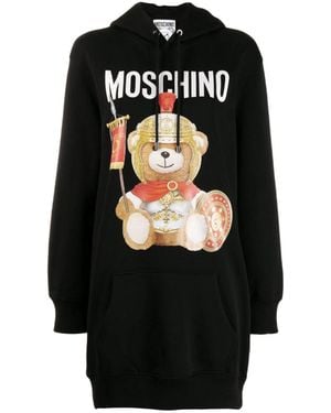 Moschino Logo Printed Long-Style Jumper - Black