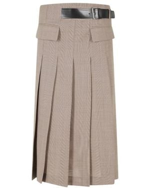 Semicouture Pleated Skirt - Brown