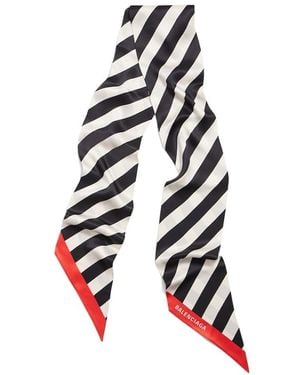 Balenciaga Diagonal Stripes Scarf - White