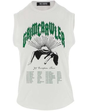 Raf Simons Grimcrawler-Print Sleeveless Top - White
