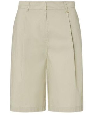 Liu Jo Poplin Bermuda Shorts - Natural