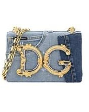 Dolce & Gabbana Dg Girls Patchwork Denim Shoulder Bag - Blue