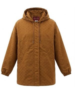 Gucci Monogrammed Hooded Jacket - Brown
