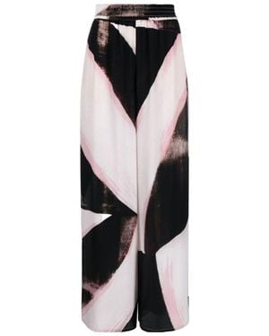 McQueen High-Waisted Wide-Leg Wool Trousers - Black