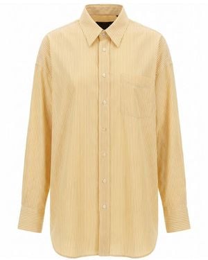 R13 Drop Neck Shirt Stripe - Natural