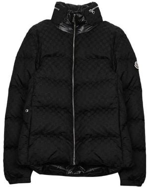Moncler Logo Patch Monogram Down Jacket - Black