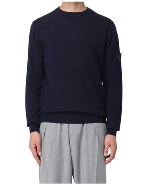 Peuterey Long-Sleeved Knitted Pullover - Blue