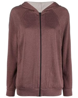 Brunello Cucinelli Jersey-Knit Drawstring Zipped Hoodie - Brown