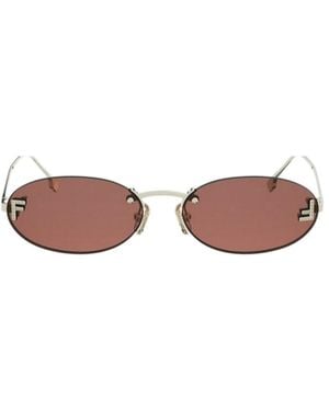 Fendi Eyewear Oval Frame Sunglasses - Pink