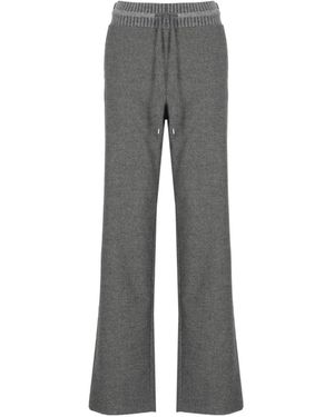 D.exterior Drawstring Knit-Waist Trousers - Grey